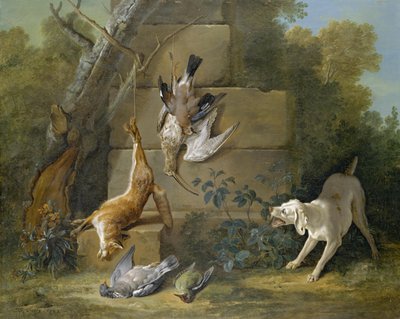 Hund bewacht totes Wild von Jean Baptiste Oudry